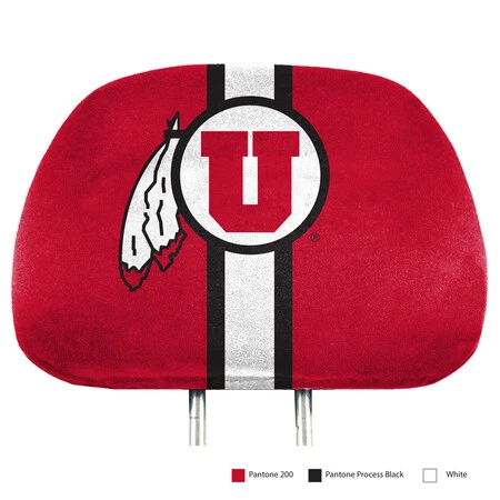 FANMATS 62076 University of Utah Printed Headrest Cover Set