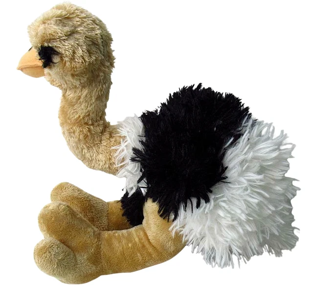 Wild Republic Cuddlekins Ostrich Plush Brown Black White 12" Stuffed Ostrich