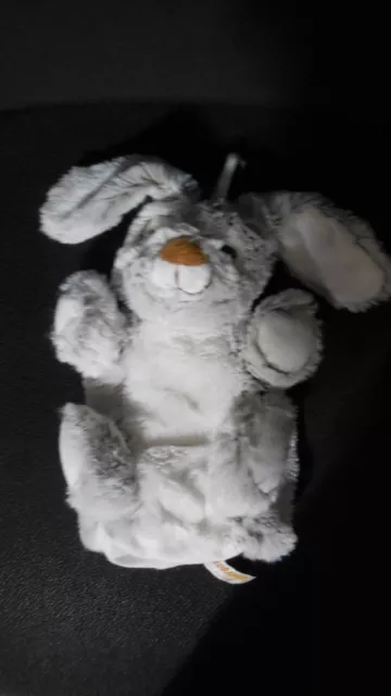 doudou marionnette lapin beige gris blanc chiné RODADOU RODA