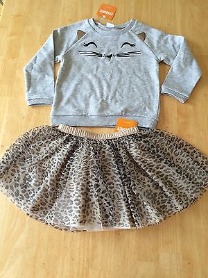 NWT Gymboree Catastic Cat Leopard Tulle Tutu Skirt Set Toddler/kid Girls