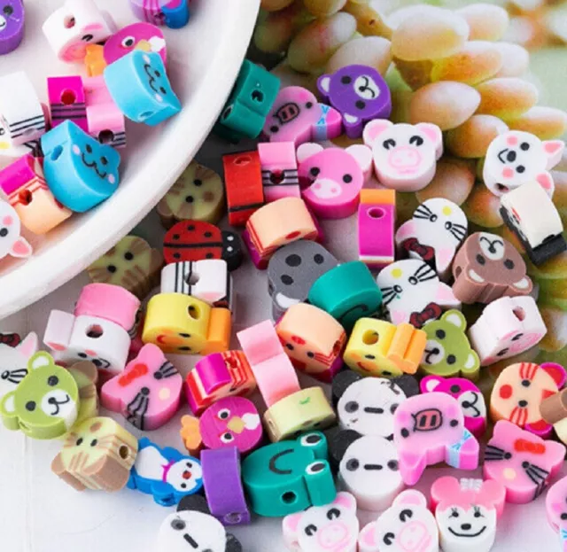 Various Animal Polymer Clay Charms Beads DIY Bracelet Necklace Jewellery Making