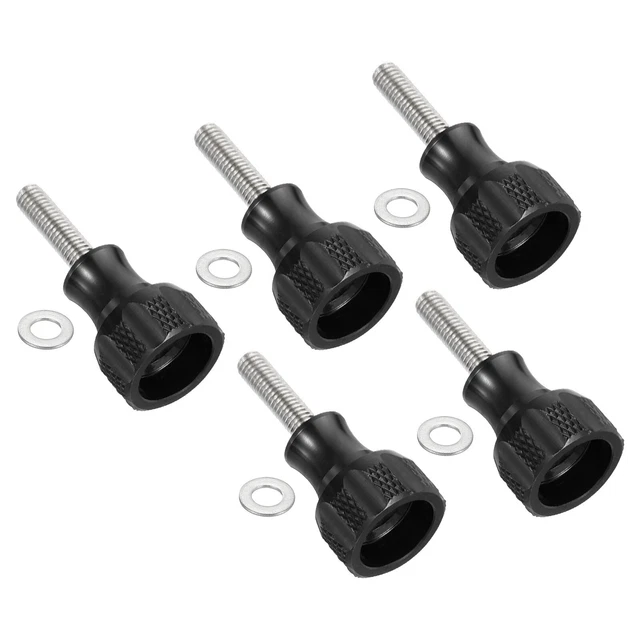 Tornillos pulgares de aleación de aluminio de 40 mm, 5 piezas M5 19 mm perno giratorio de hilo para cámara, negro