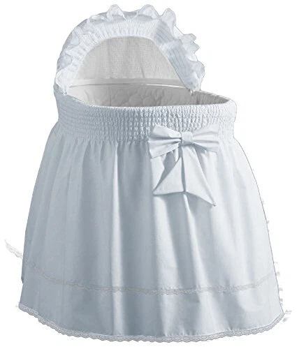 Baby Doll Bedding Neutral Sea Shell Bassinet Bedding for boy and Girl Sky Blue