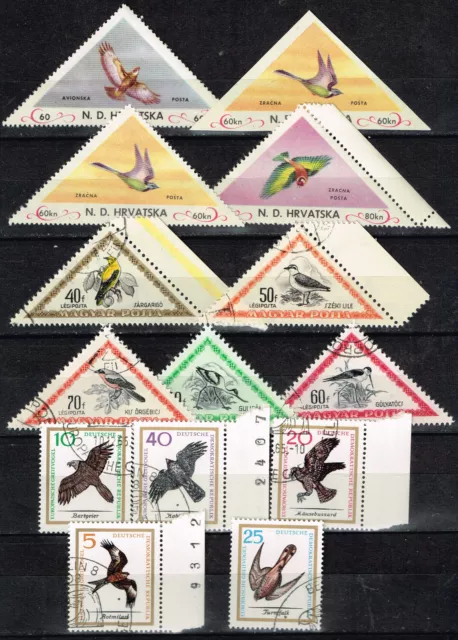 Fauna Birds East Europe old stamps lot