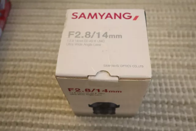 Samyang 14mm F2.8 ED AS IF UMC Lens Box Only