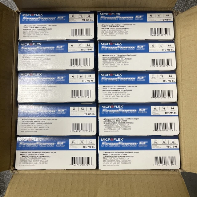 (10) 50 Pack Microflex FFE-775-XL Disposable Gloves, Nitrile. Complete Case