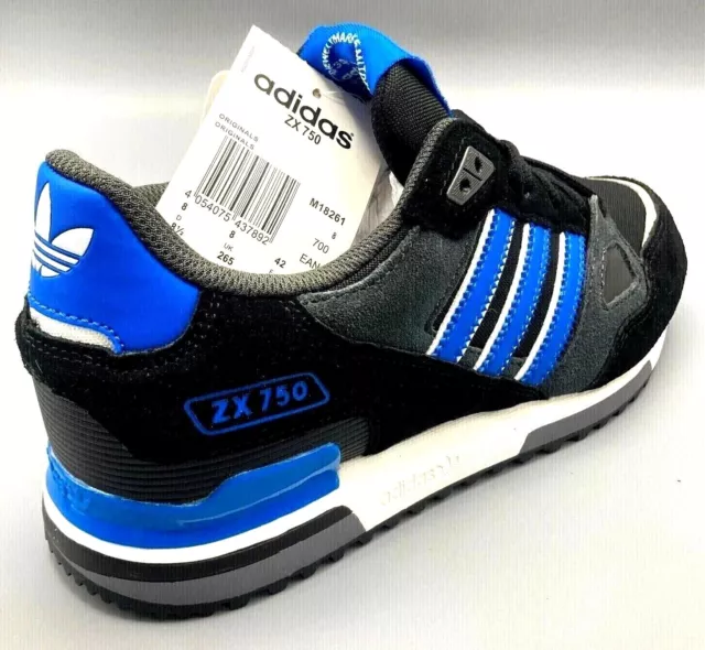 Adidas ZX 750 Originals Herrenschuhe Turnschuhe UK Größe 7 - 12 M18261 schwarz/blau