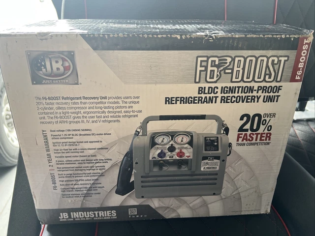 JB INDUSTRIES  F6 BOOST  100-240 vac  REFRIGERANT RECOVERY UNIT