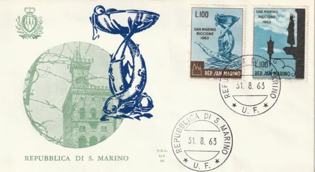 1963 Fdc Ala San Marino Fiera Filatelica Int. S.marino-Riccione Mf81787