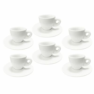Set 6 Tazzine Tazze Caffe' Laura Bianca in Ceramica con Piattini