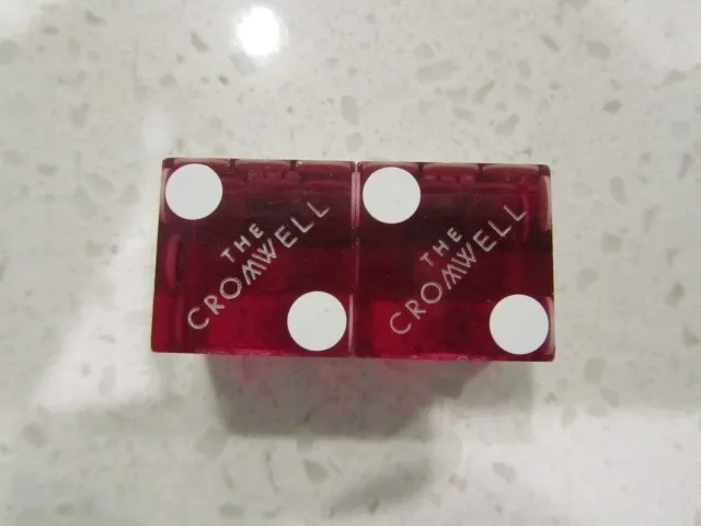 The Cromwell Casino #553 Pair of Purple DICE + FREE Las Vegas Poker Chip
