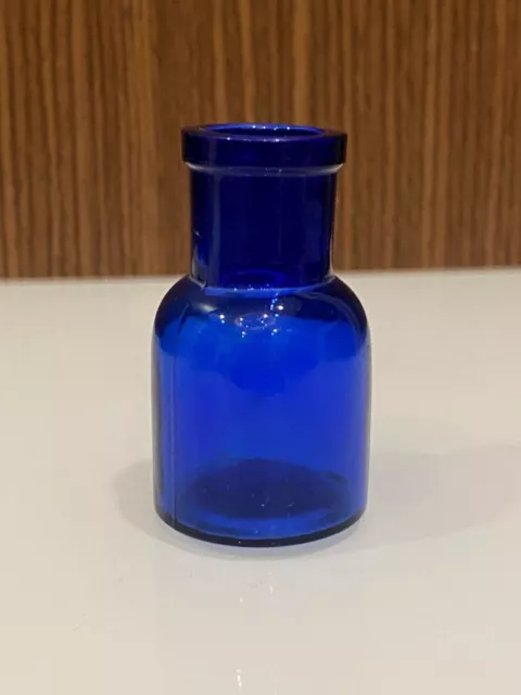 Antik Alt Kobalt Blau Kristall Geschliffenes Glas Schöne Krug Flasche Kunst Deko