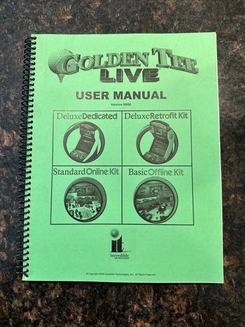 Vtg Golden Tee Live User Manual Arcade Game Manual Deluxe Retrofit Online Kit