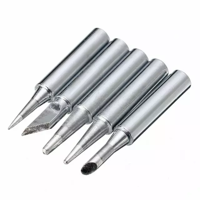 5x 900M-T Metal Soldering Solder Iron Tips for Soldering Station Kit Silver HL