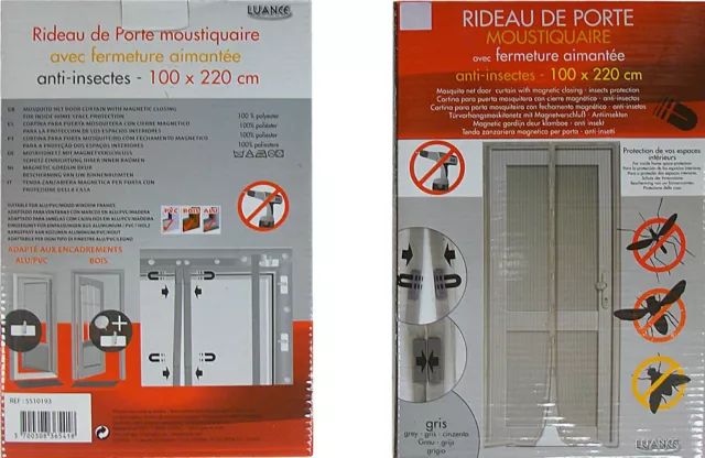 Kit Rideau De Porte Moustiquaire À Fermeture Aimantée Pour Tous Types De Portes