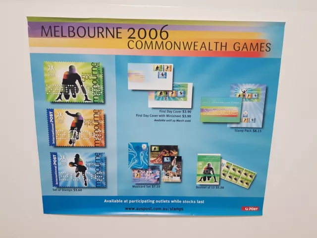 Australia Post Promotional Poster Stamp/ First Day Covers Melbourne 2006