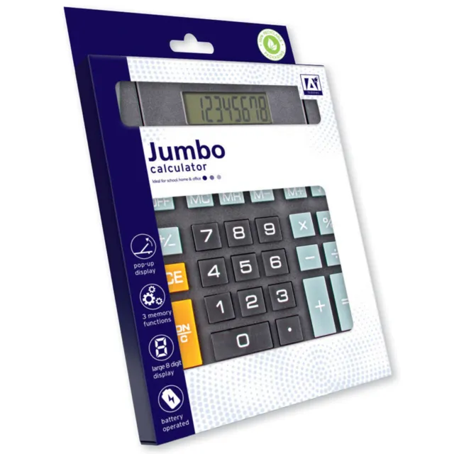 Jumbo Sized Calculator With Pop Up Display Large Button Maths School Homework