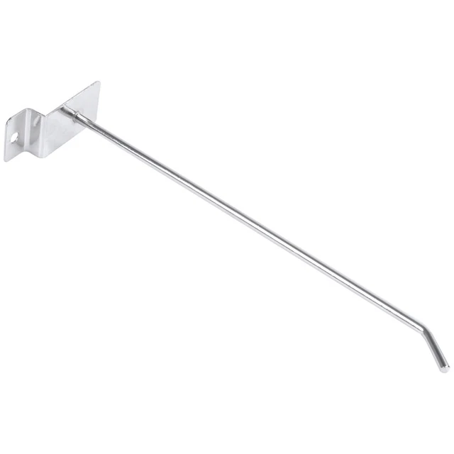 20cm Long Slat Wall Hooks Silver Tone 3 Pcs for Board Shelf Shelving D4C3