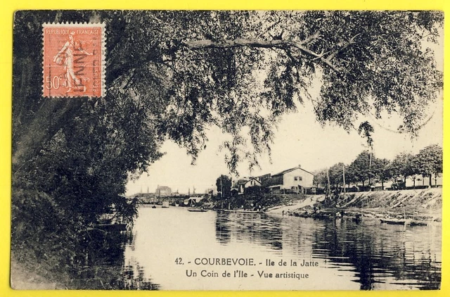 cpa COURBEVOIE (Hauts de Seine) Vue Artistique d'un coin de l' ILE de la JATTE