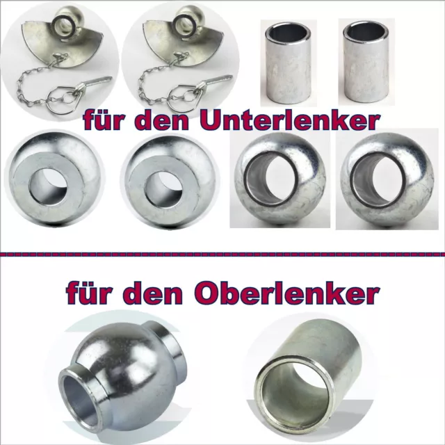 Set Unterlenker Kat.1+2 Unterlenkerkugel Fangschale Reduzierung IHC Unimog Neu