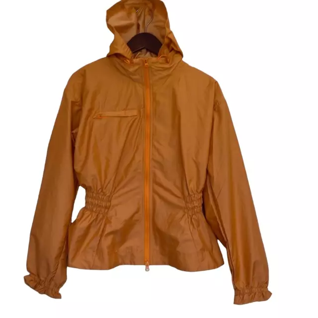RARE Adidas Stella McCartney Run Performance Hooded Jacket Windbreaker Orange Me
