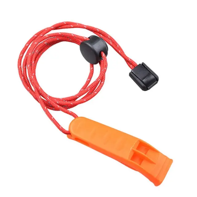 fr Outdoor Camping Hiking Whistle with Lanyard Survival Emergency Tool (Red)