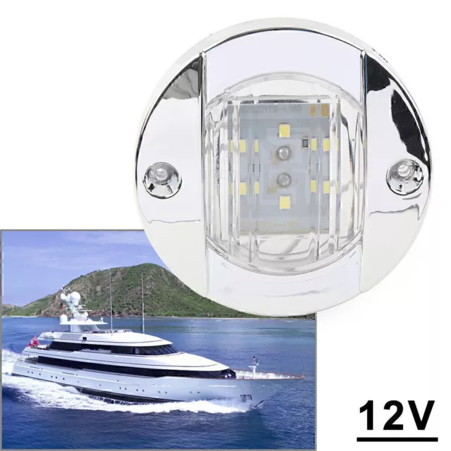 Round 12V 6-LED Side Marker Trailer Lights For Truck Trailer RV Boat White Light