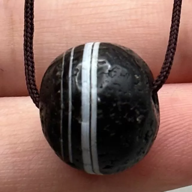 Rare unique ancient indo Tibetan Himalayan agate banded sulaimani bead