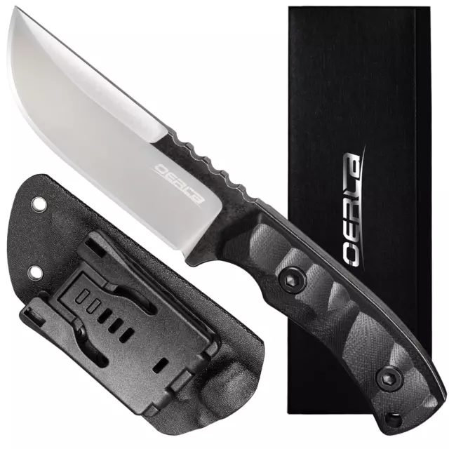 Oerla Fixed Blade Outdoor Duty Straight Field Knife G10 Handle and Kydex Sheath