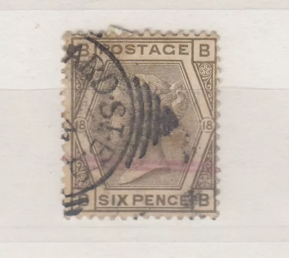 GB QV 1875 6d Grey SG161 Plate 18 VFU JK4151