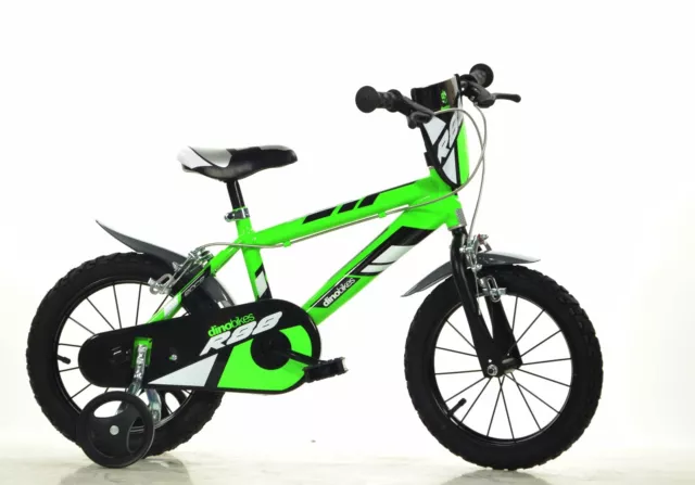 14 Zoll Kinderfahrrad Jungenfahrrad grün Kinderrad Fahrrad Spielrad cool sicher