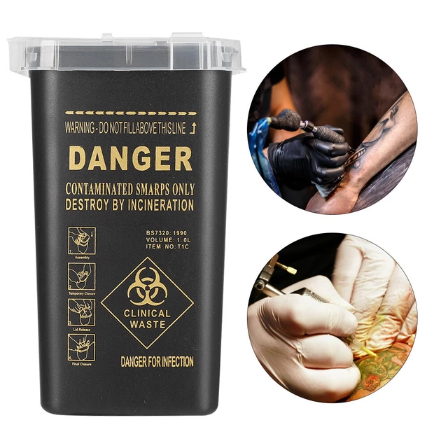 Plastic Disposable Blade Cutter Tattoo Needle Container Collector Waste Box( Hbh