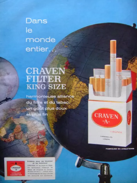 Publicité De Presse 1964 Craven A Filter King Size Cigarettes - Tabac