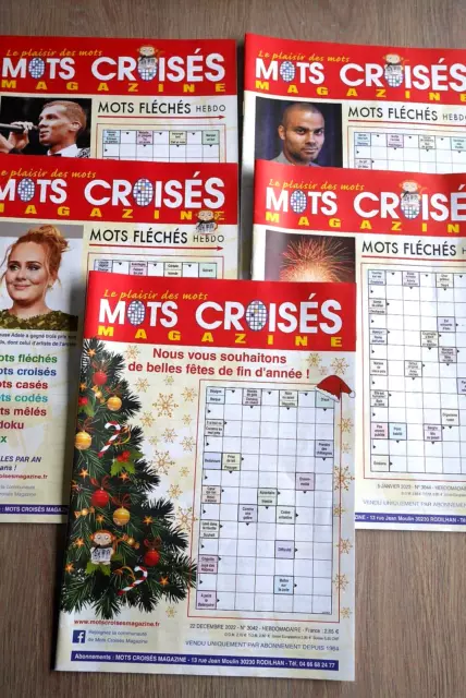 Lot  De  5  Revues   De   Jeux :  Mots   Croises  Magazine