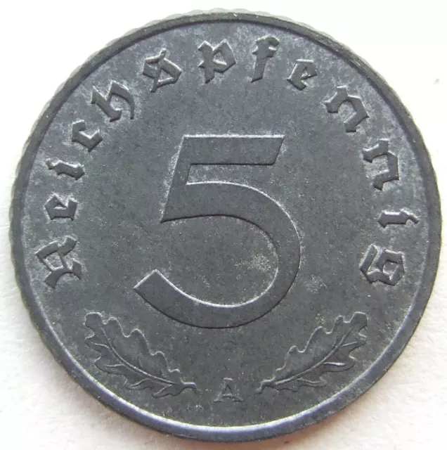 Münze Alliierte Besatzung 5 Reichspfennig 1948 A in fast Stempelglanz