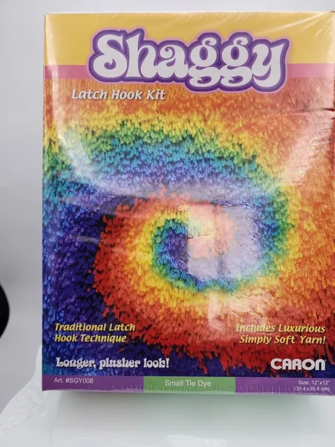 Shaggy Latch Hook Kit RAINBOW WAVE With Latch Hook Tool Caron NEW & Sealed