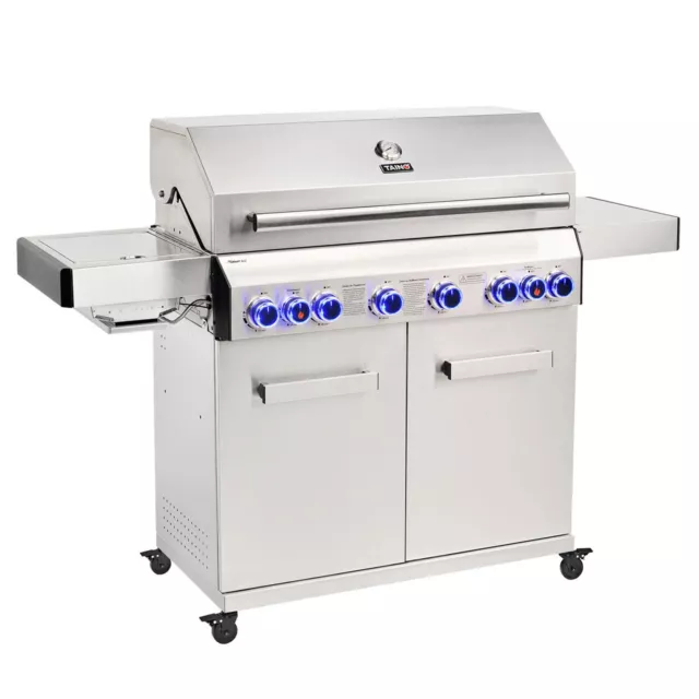 TAINO PLATINUM 6+2 Gasgrill Edelstahl Sear Zone Backburner Griller Piezozündung