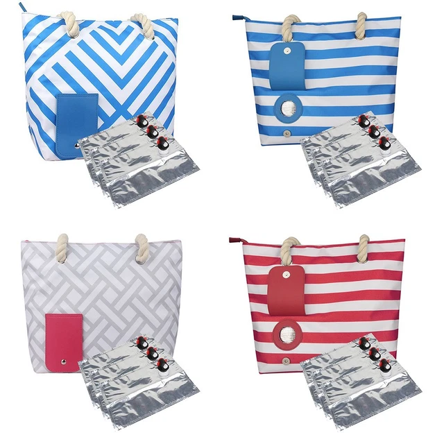 Sac Isotherme De Golf Portable Pour Boissons Froides Sac à Main Porte-Boissons Vin Manchon Extérieur Plage Camping Voyage Pique-Nique Sac De Transport Gris Rouge