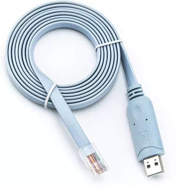 Câble USB RJ45 avec FTDI Chip, 1,8 m Console Cisco Cisco, Ubiquiti, Juniper..