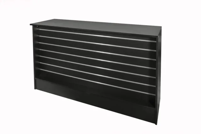Shop Counter with Slatwall Front- Black- 1200L
