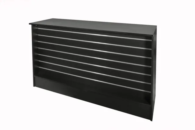 Shop Counter with Slatwall Front- Black- 1500L