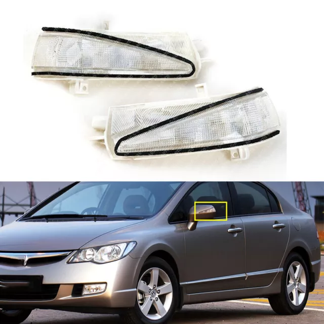 1Pair For Honda Civic FA1 FD1 FD2 2006-2011 LED Rear Mirror Turn Signal Lamp