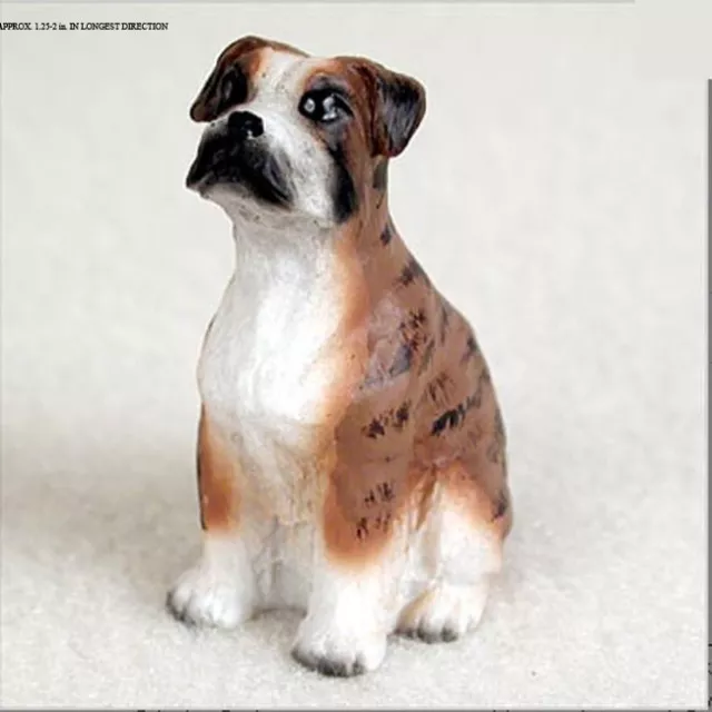 Boxer Mini Hand Painted Figurine Brindle Uncropped