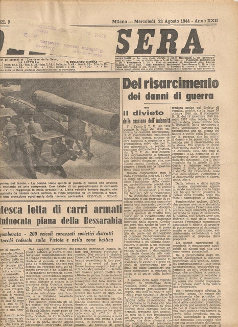 R.s.i.-5 Giornali-4"Corriere Della Sera" Repubblica Sociale +La Nazione(1943-44)