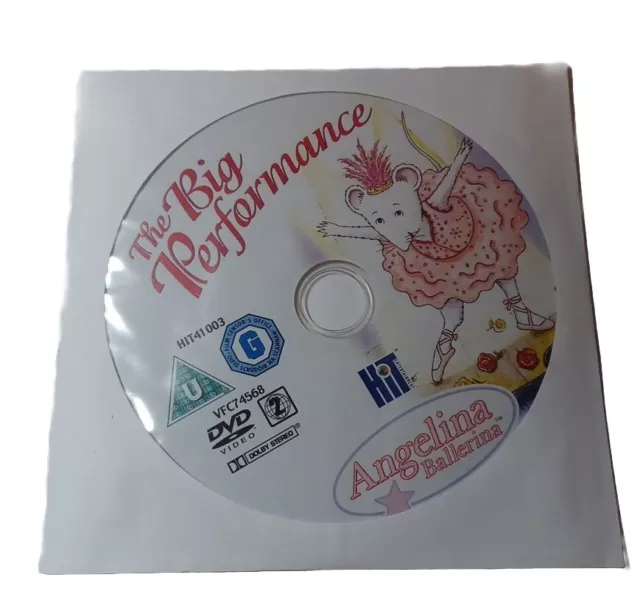 Angelina Ballerina The Big Performance Dvd New Disc Only No Case Included Reg 2