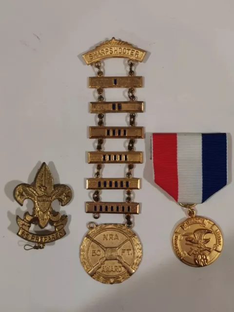 NRA 50 Ft. Sharpshooter Rifle Award Pin 6  Bars National Patriots Medal lot