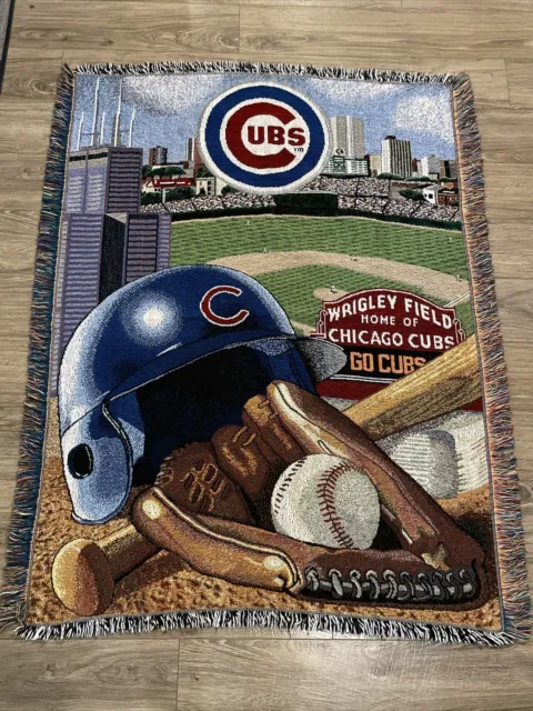 Northwest Co Chicago Cubs Baseball Wrigley Field Woven Tapestry Throw Blanket