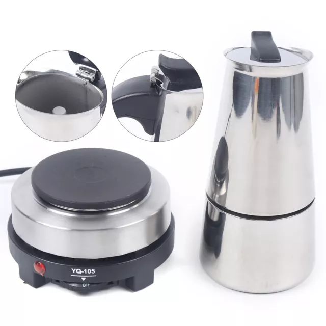 Stovetop Espresso Coffee Maker Coffee Maker Moka Coffee Pot W/ Electric Stove