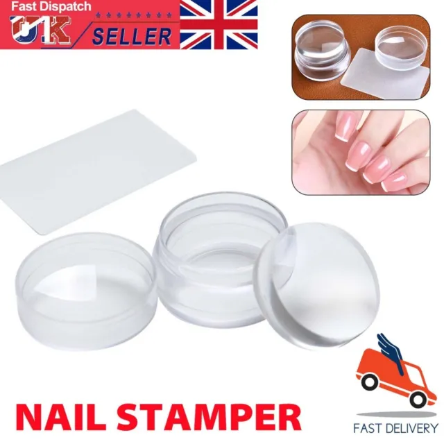 Clear Jelly Silicone Nail Art Stamping Tool Plate Stamper French Manicure  Stamp