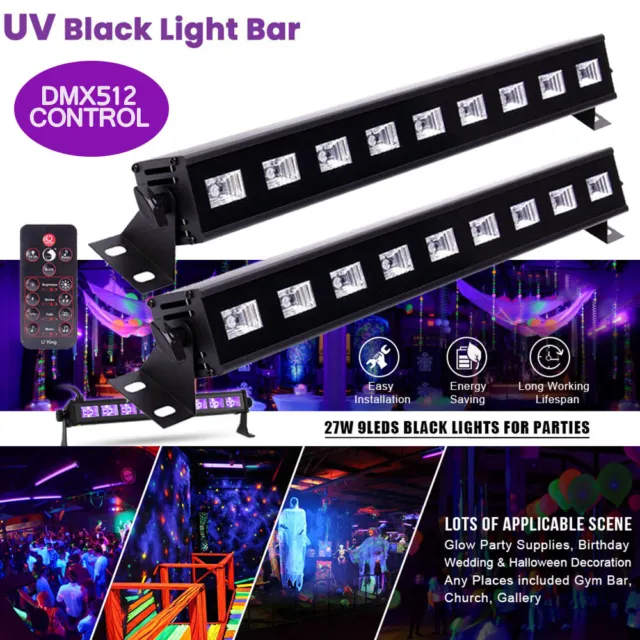 2stk 36W UV Wall washer LED Lichtleiste Bühnenlicht Lichteffekt DMX Schwarzlicht